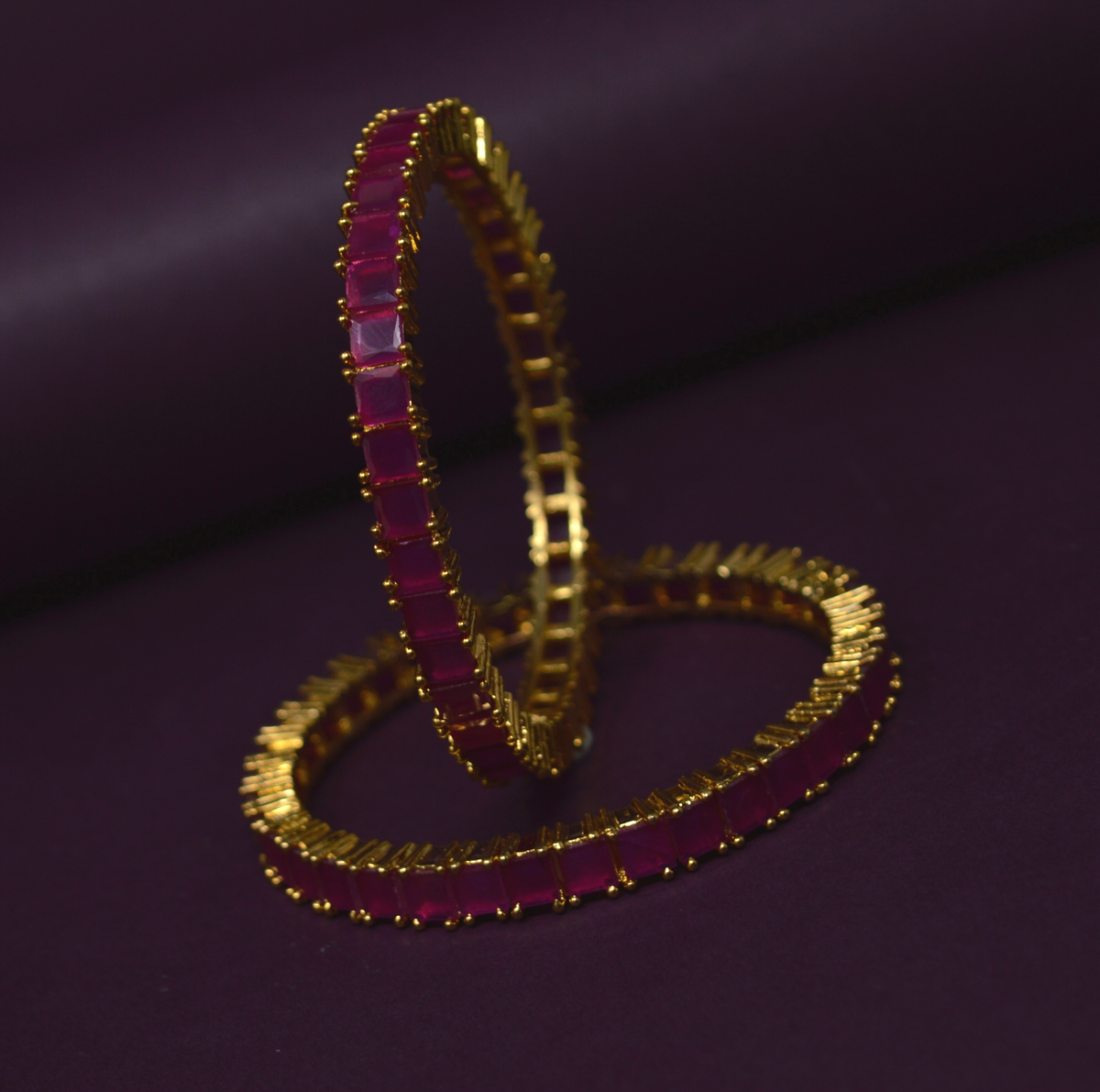 Red stone deals gold bangles