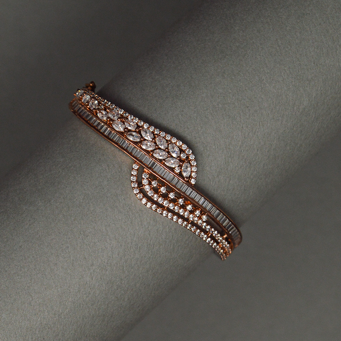 Niscka Bangle Bracelets and Cuffs  Buy Niscka 24K Gold Plated Designer  American Diamond Bracelet Online  Nykaa Fashion